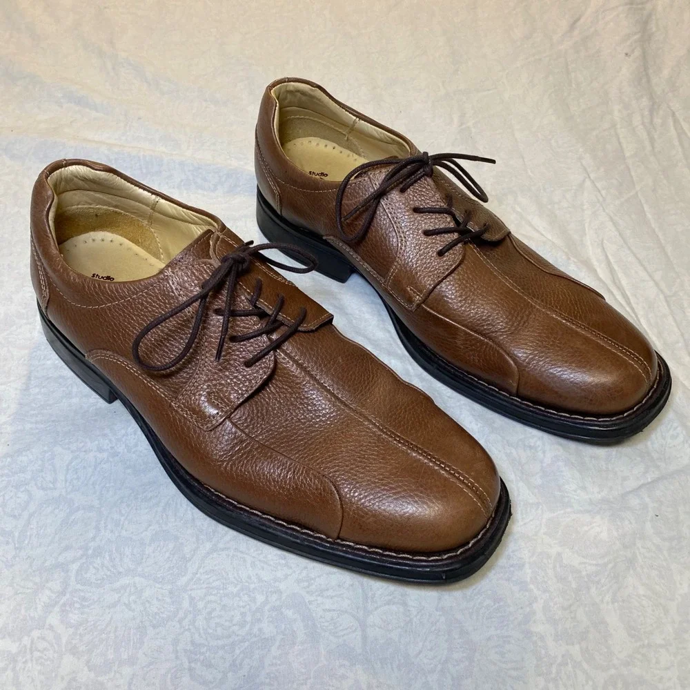Studio Belvedere Baybridge Brown Leather Oxford‎ Dress Shoes Mens 10D